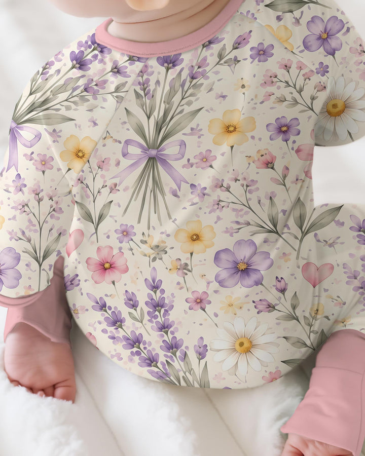 Lavender Wildflower Pastel Floral Bamboo Convertible Zippy