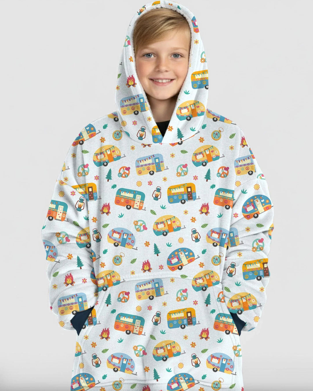 Happy Little Camper Bamboo Blanket Hoodie