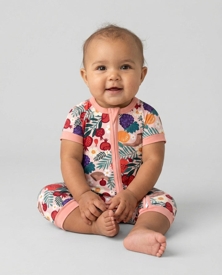 Pomegranate Blessings Night Family Matching Bamboo Shorty Zippy