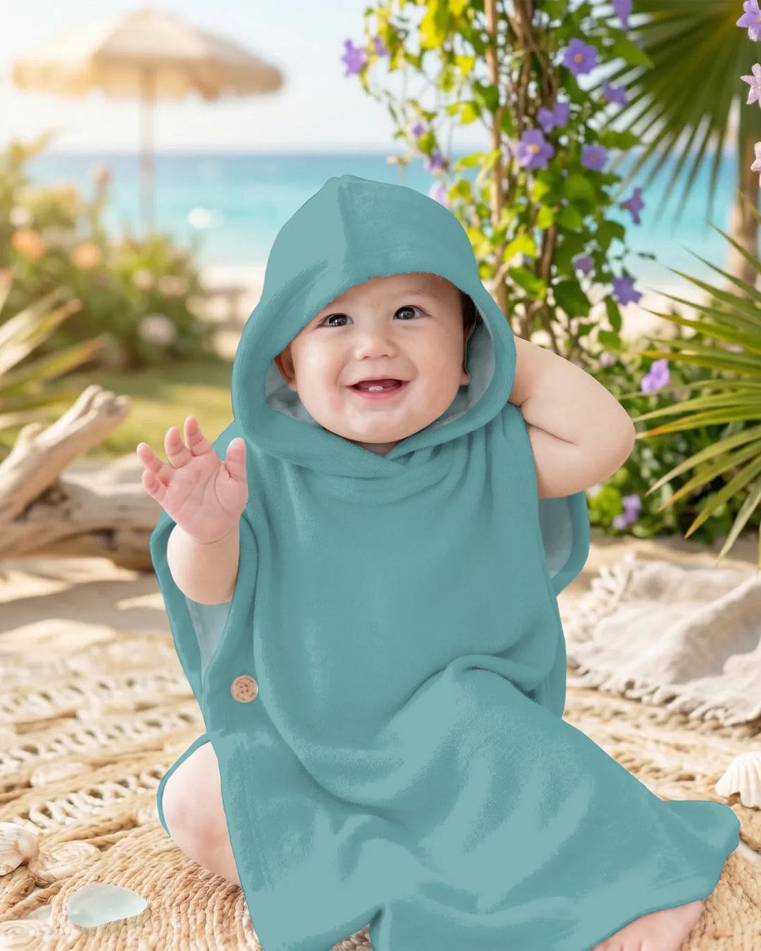 Solid Color Bamboo Swim Poncho