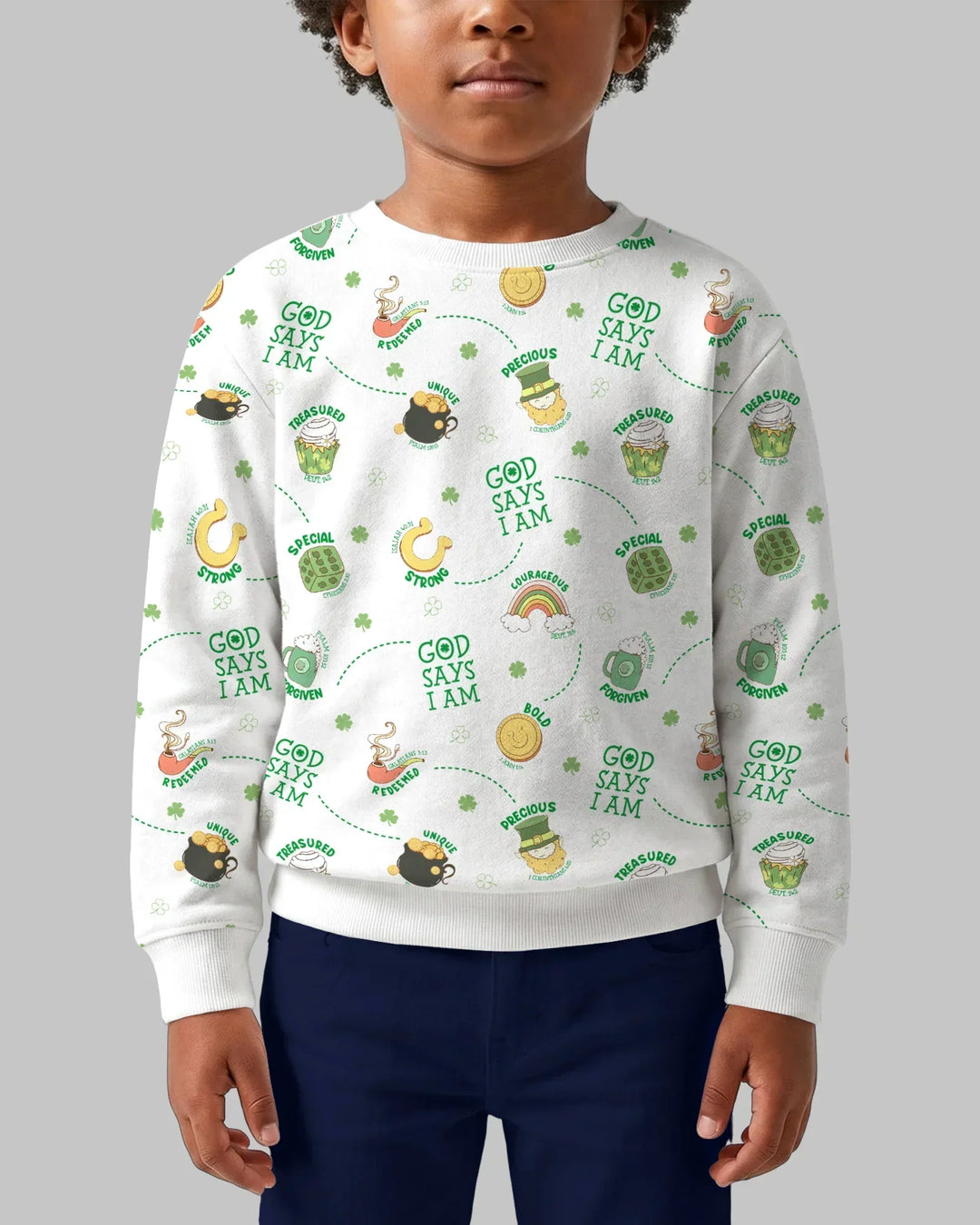St Patrick's Day God Says I Am Bamboo Crewneck Sweatshirt