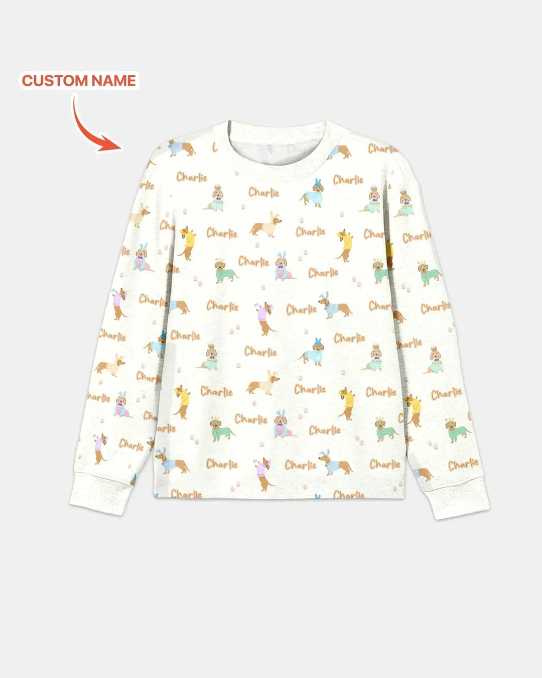Custom Name Easter Dachshund Bamboo Men's Pajama Set