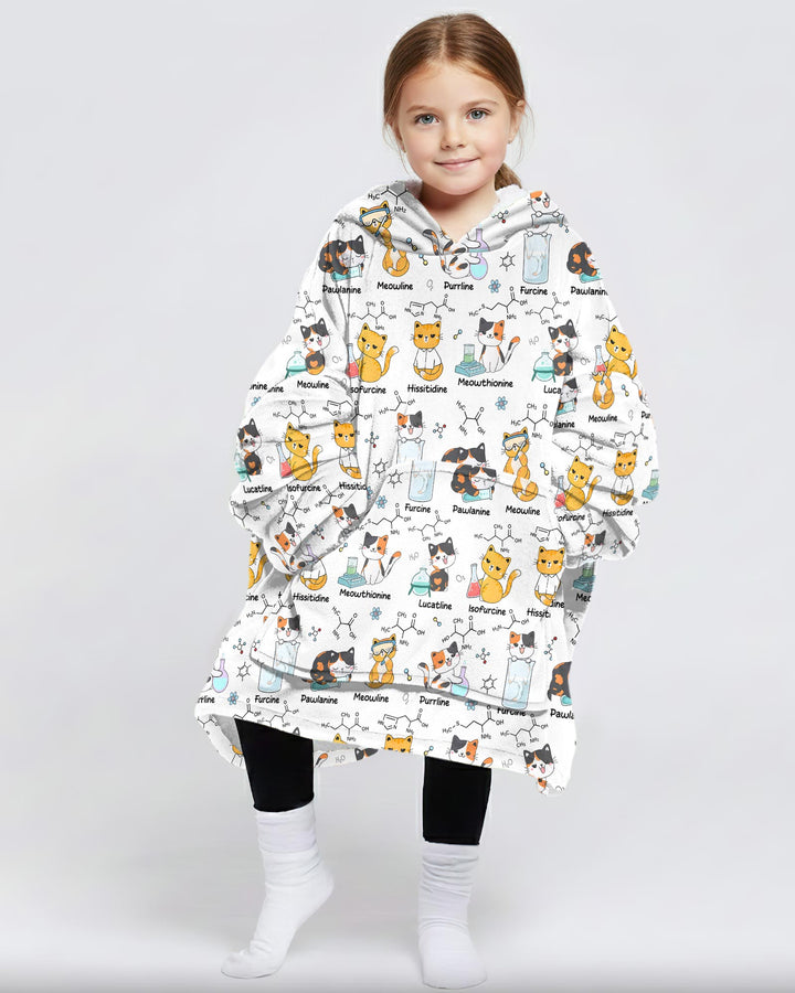Biochemistry Cat Bamboo Blanket Hoodie