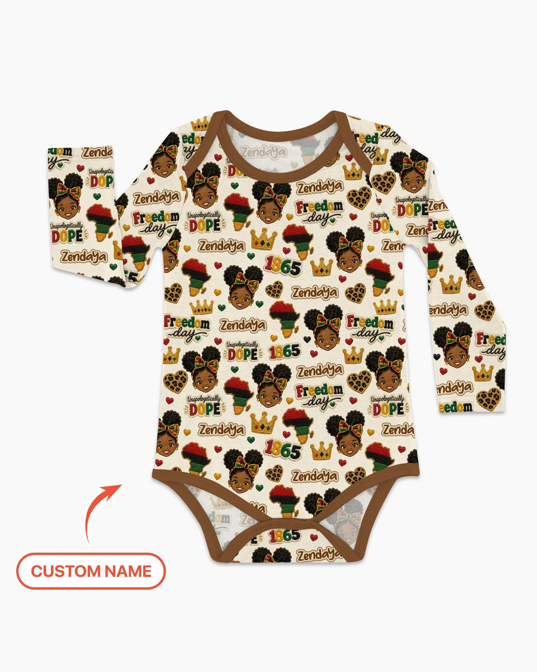 Custom Name Juneteenth Unapologetically Dope Bamboo Bodysuit