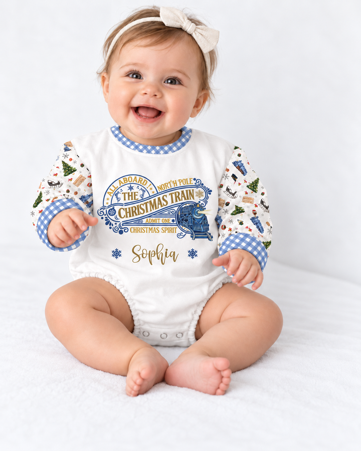 Custom Name North Pole Adventure Bamboo Bubble Romper