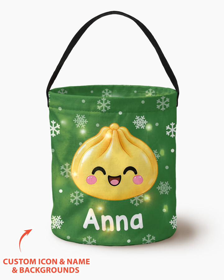Personalized Christmas Festive Dumpling Led Light Bucket Bag