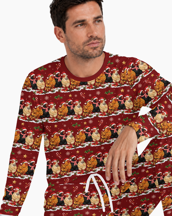 Farm Chicken Christmas Bamboo Men's Pajama Set