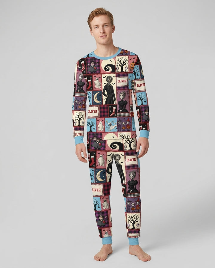 Vertical Halloween Bamboo Men's Pajama Set