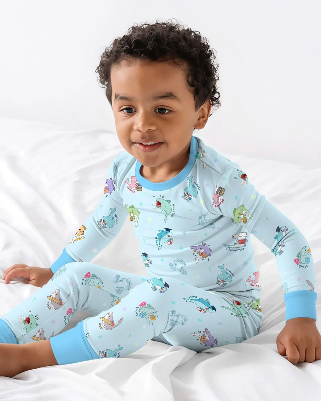 Shark School Bamboo Two Piece Long Sleeve Pajama Set