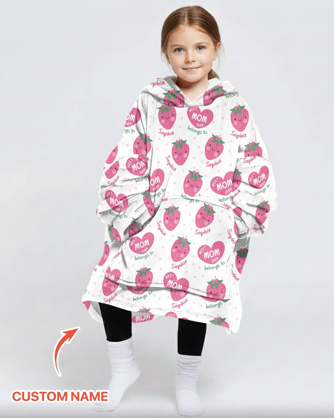 Custom Name Best Mom Ever Belongs to Bamboo Blanket Hoodie