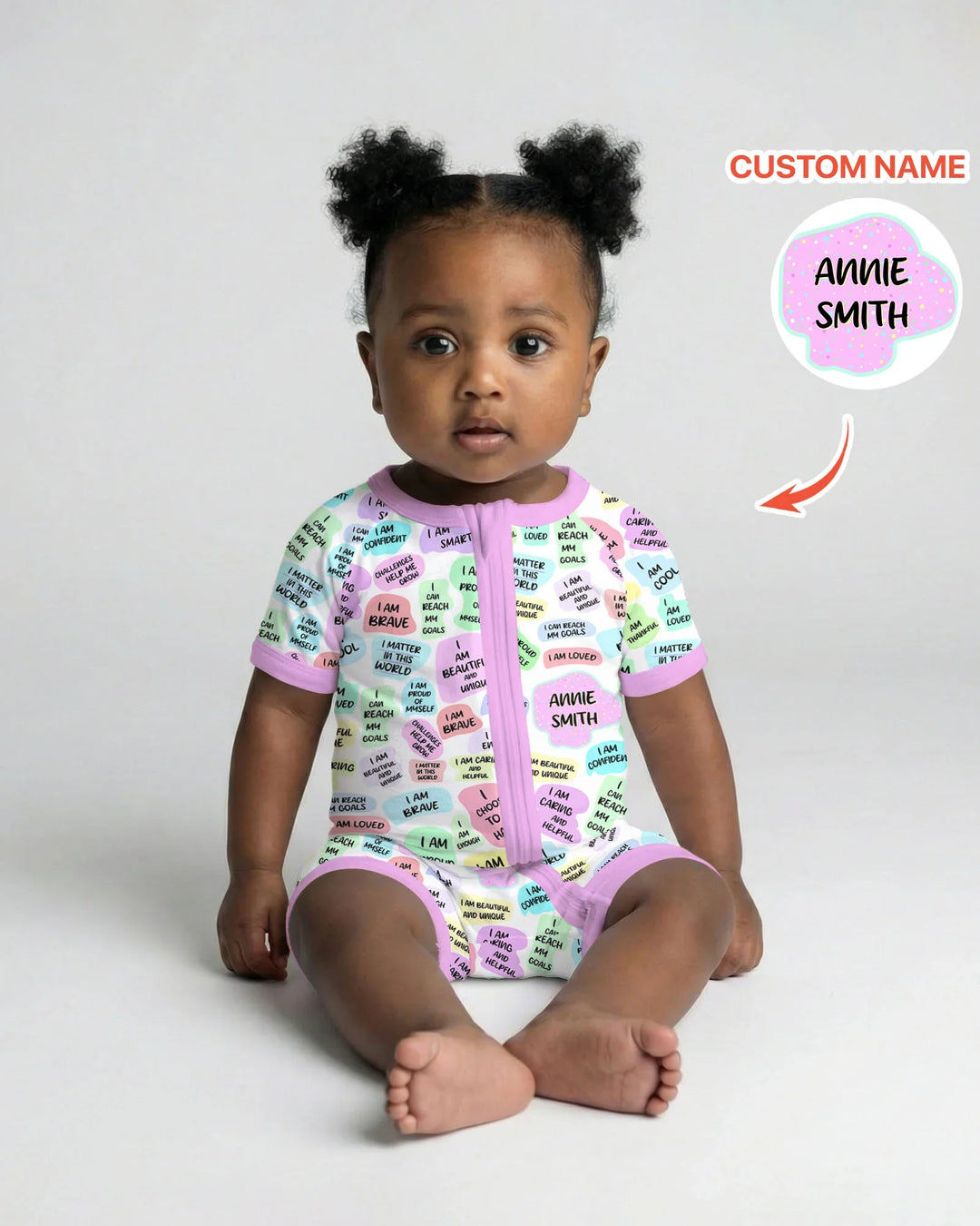Mom & Baby Daily Affirmation Bamboo Shorty Zippy