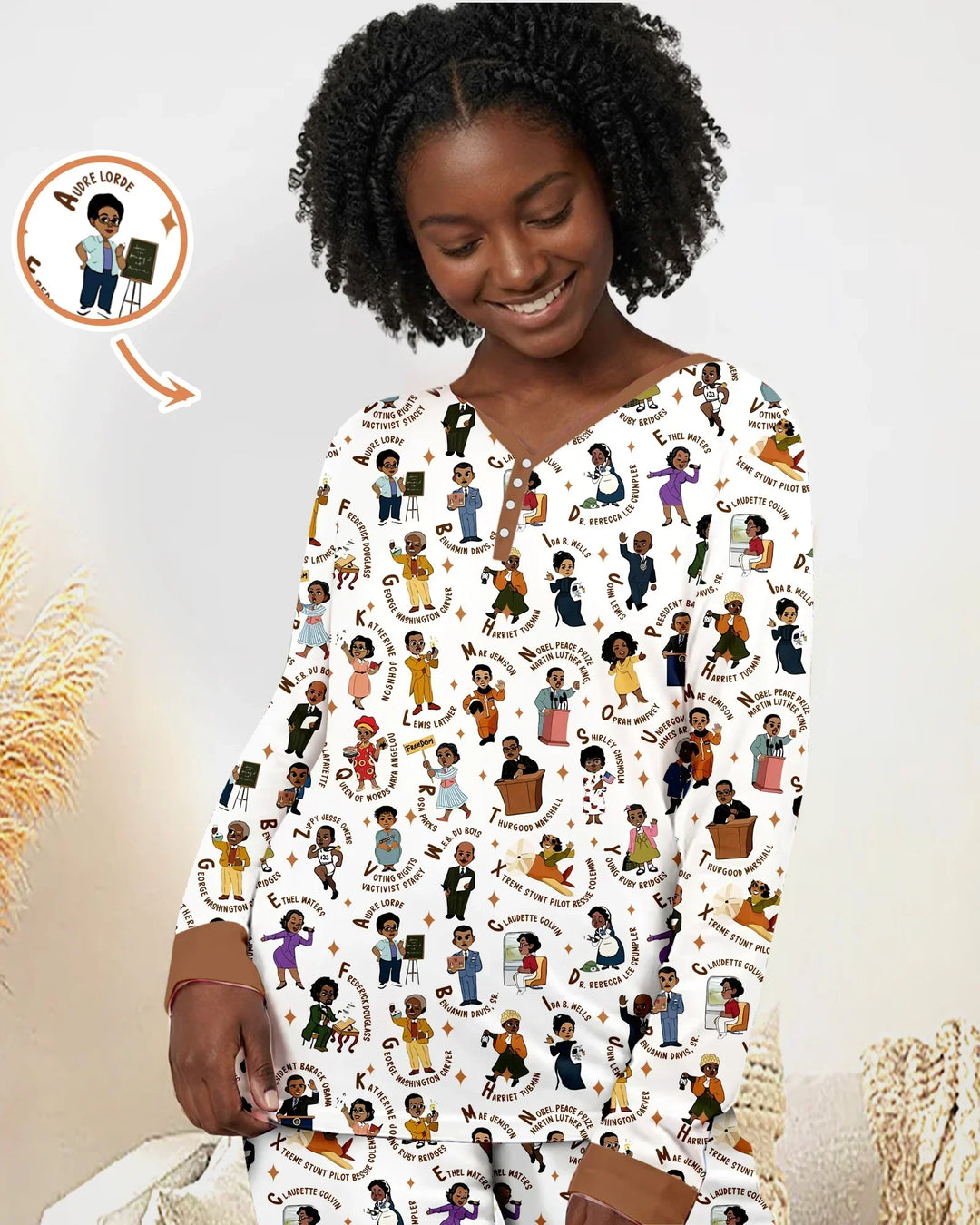 Black Legacy ABCs Family Matching Bamboo Women Pajama Set