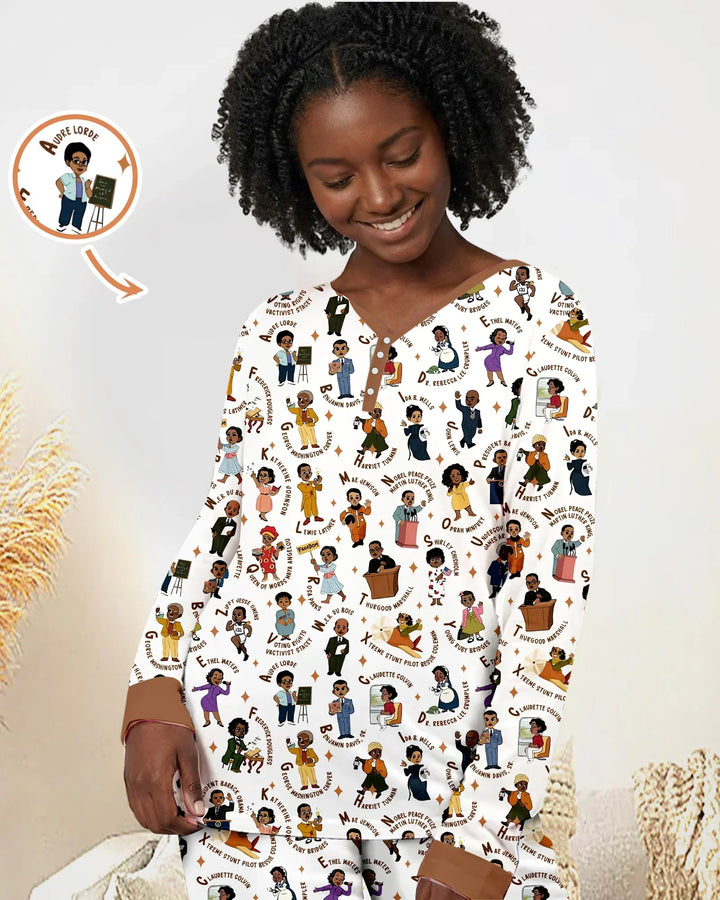 Black Legacy ABCs Family Matching Bamboo Women Pajama Set
