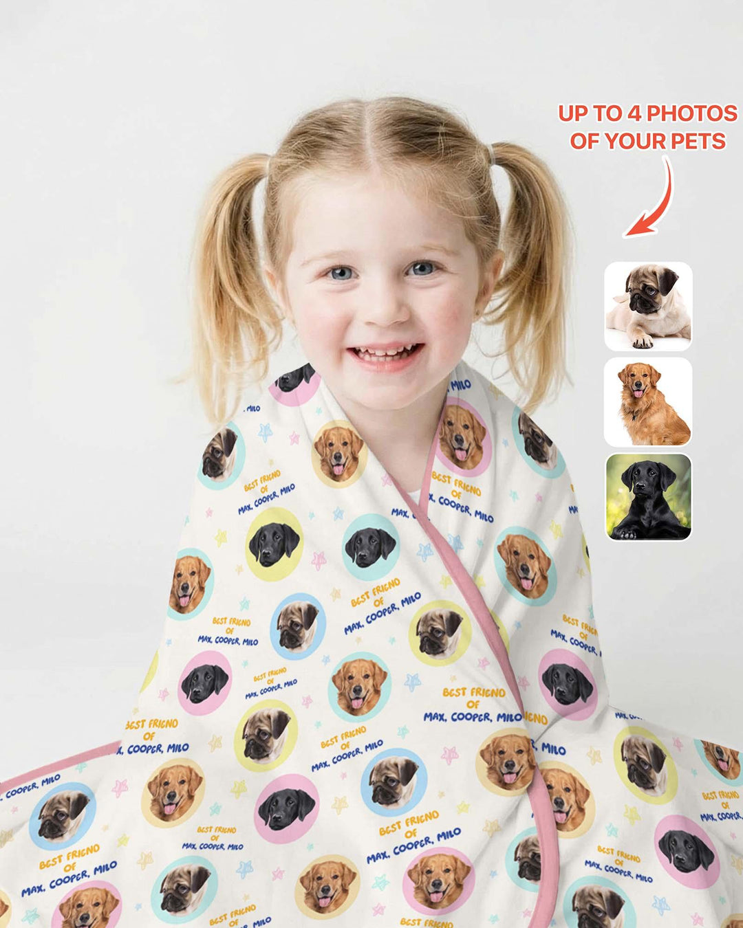 Best Friend Custom Name And Pet Photos Bamboo Blanket