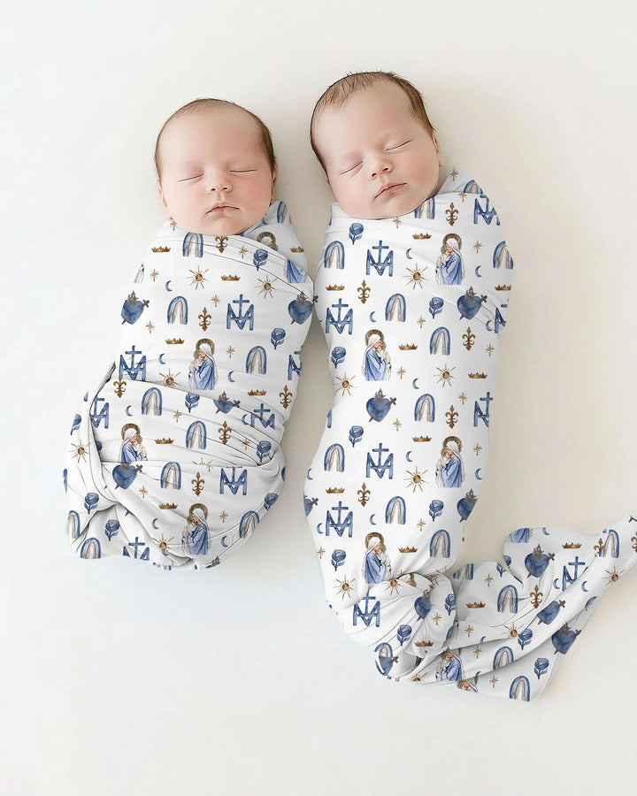 Little Ave Maria swaddle blanket