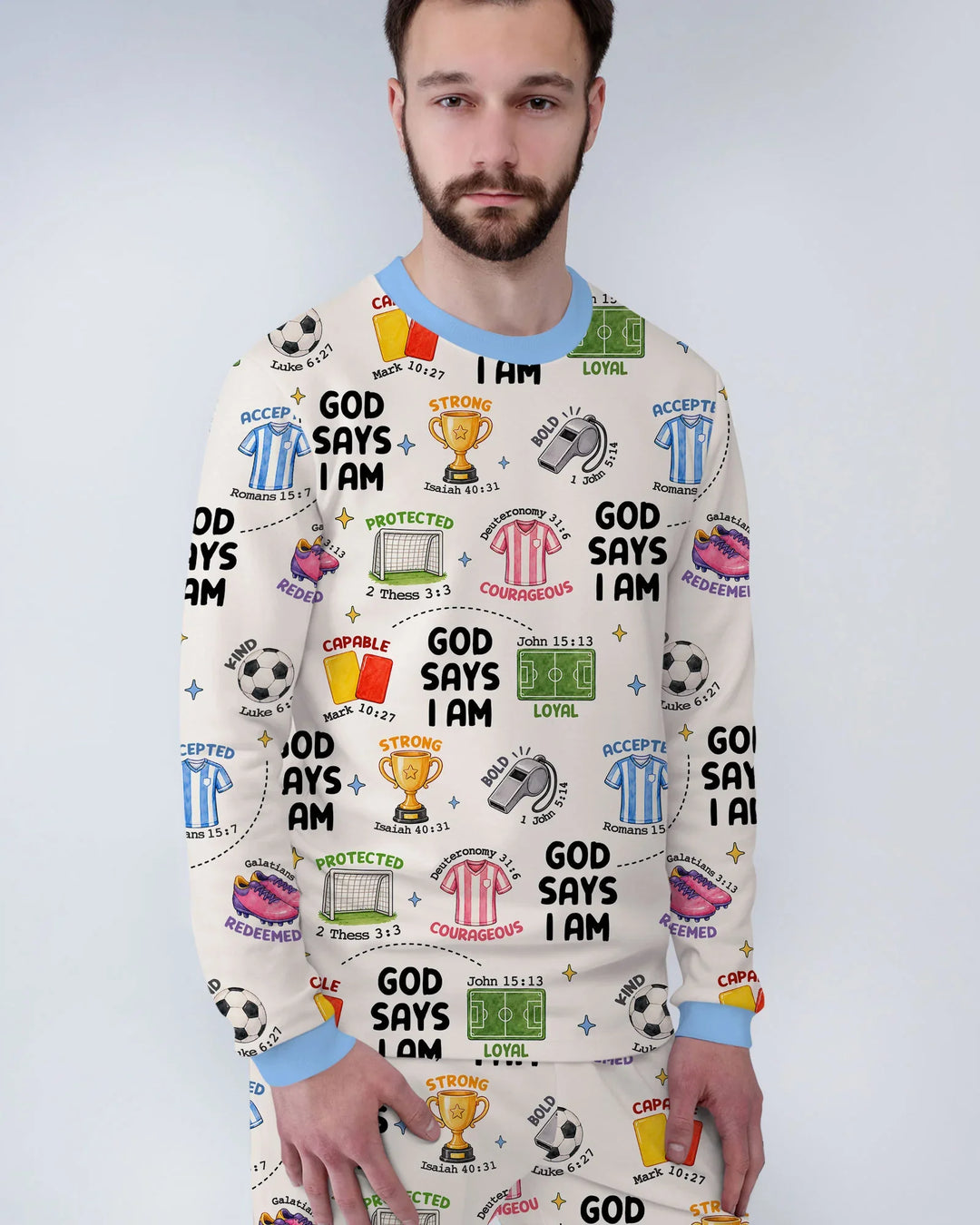 God Says I Am Soccer Bamboo Men's Pajama Set