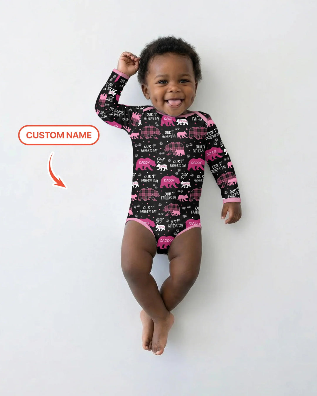 Our 1st Father's Day Daddy Bear & Me Matching Bamboo Bodysuit