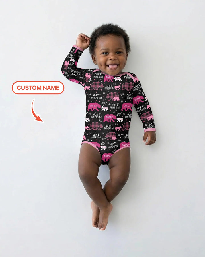 Our 1st Father's Day Daddy Bear & Me Matching Bamboo Bodysuit