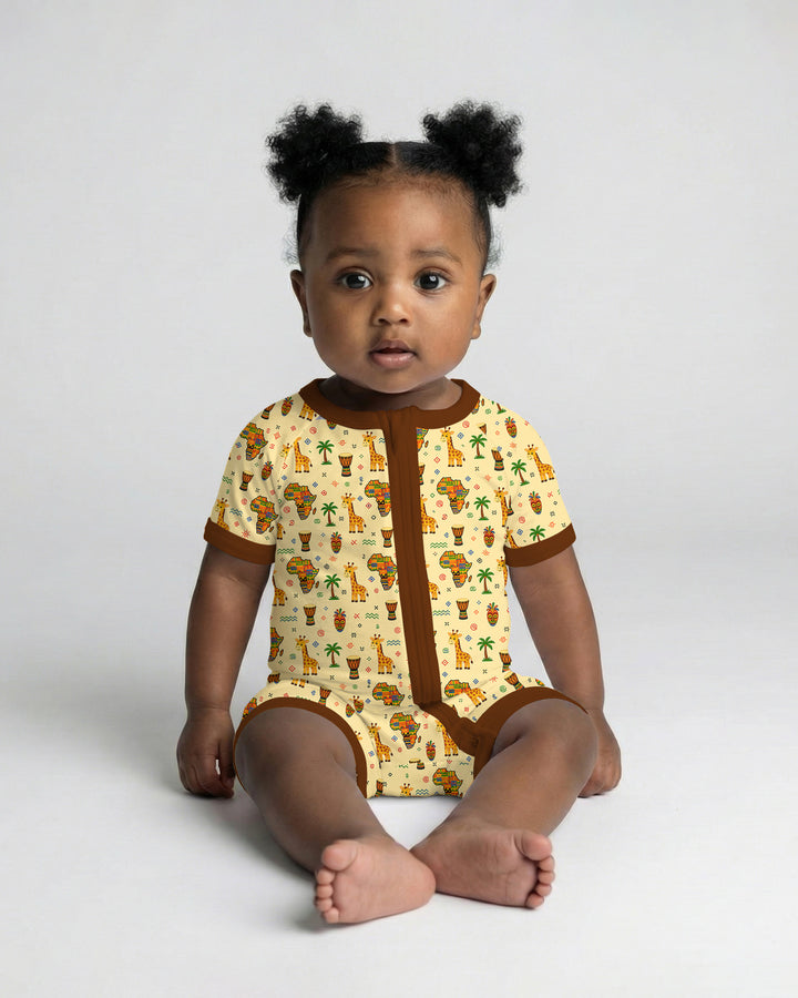 African Culture Bamboo Shorty Zippy