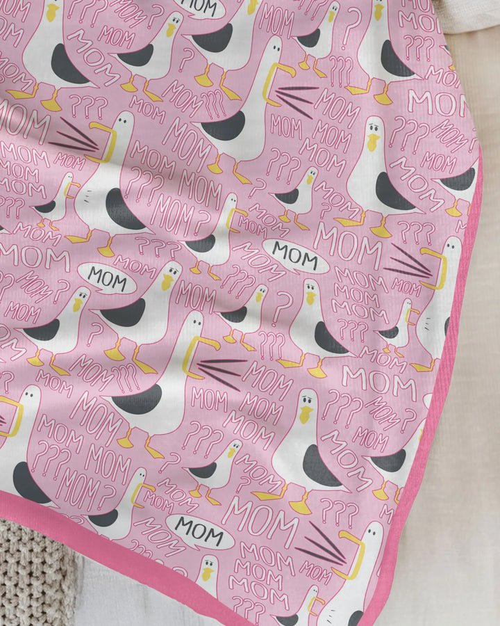Funny Seagull MOM Bamboo Blanket