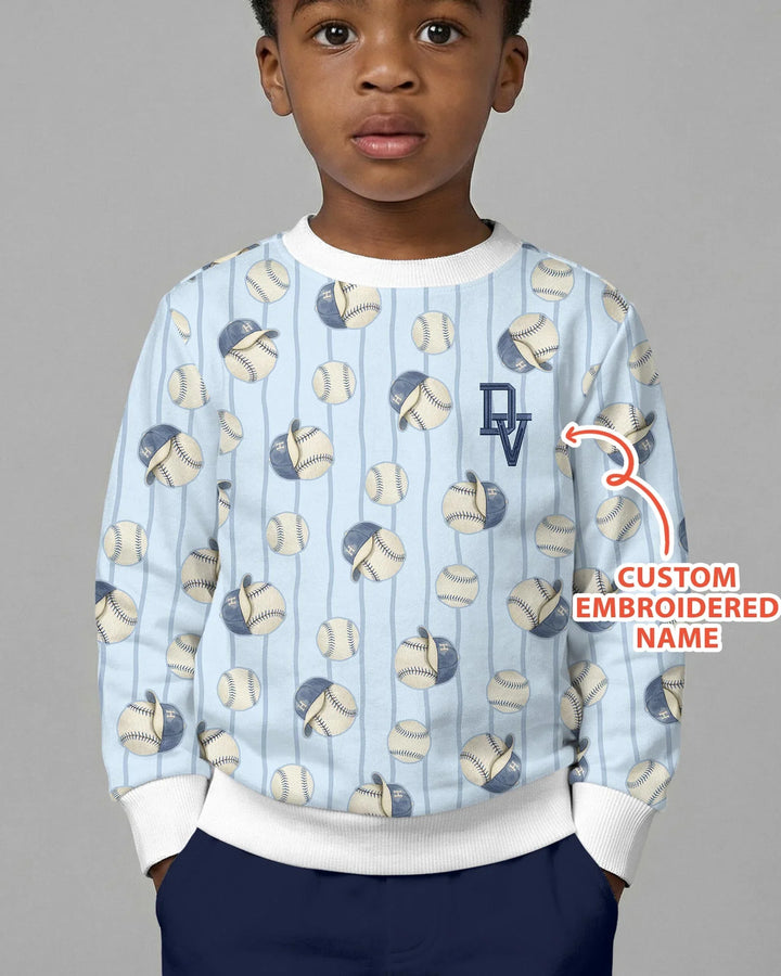 Custom Embroidered Baseball Bamboo Crewneck Sweatshirt