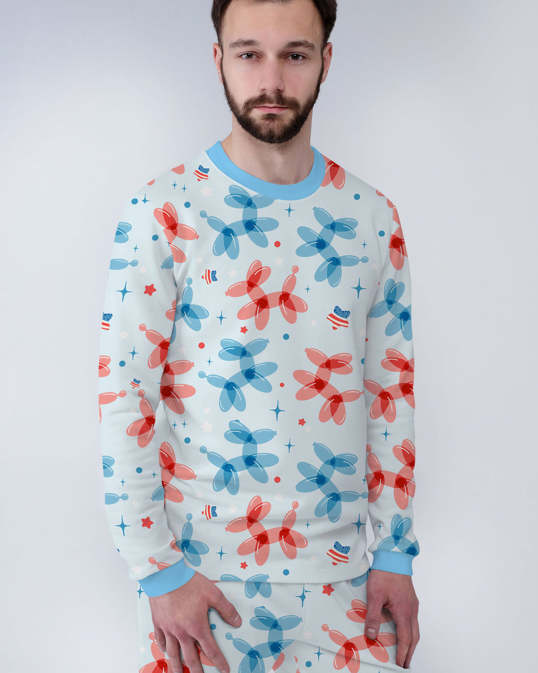 American Balloon Dog Party Bamboo Men's Pajama Set