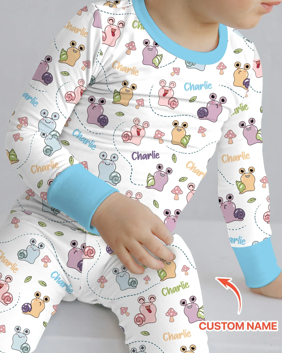 Custom Name Snailed it! Bamboo Two Piece Long Sleeve Pajama Set