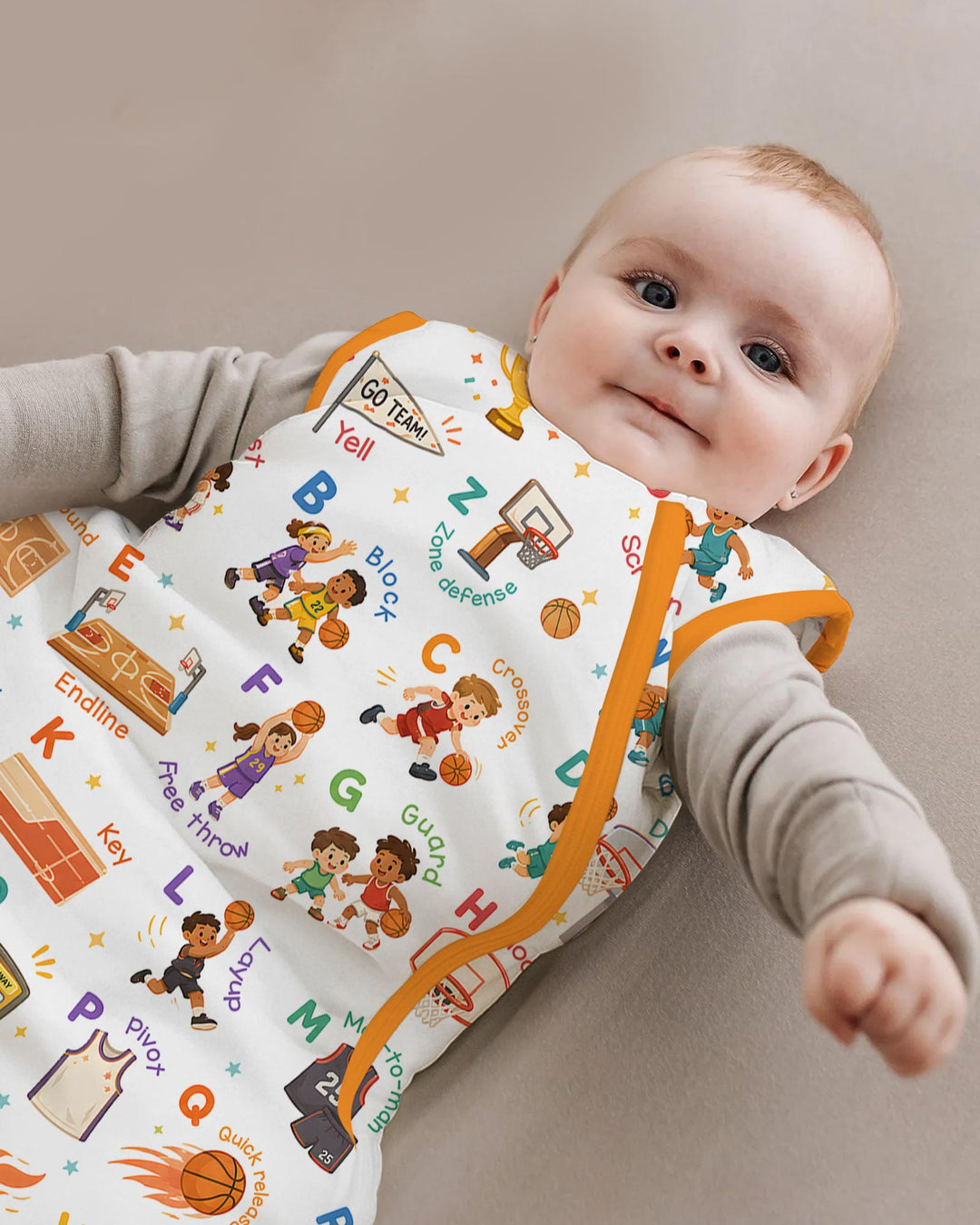 Basketball Alphabet Bamboo Sleep Bag
