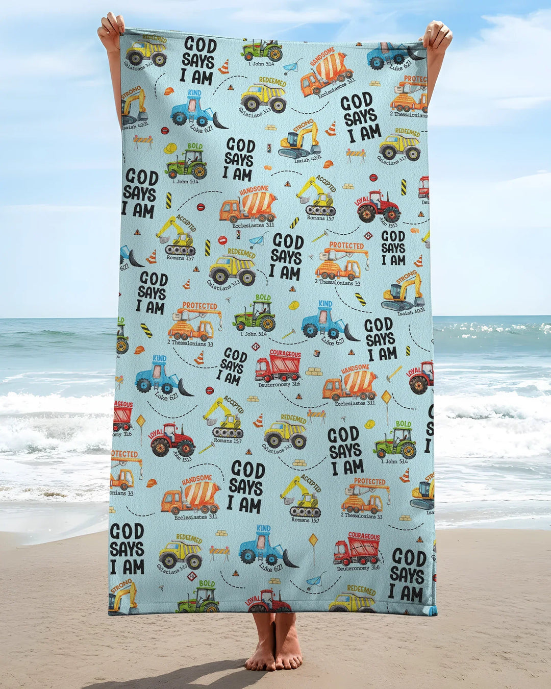 God Says I Am Boy Bamboo Beach Towel