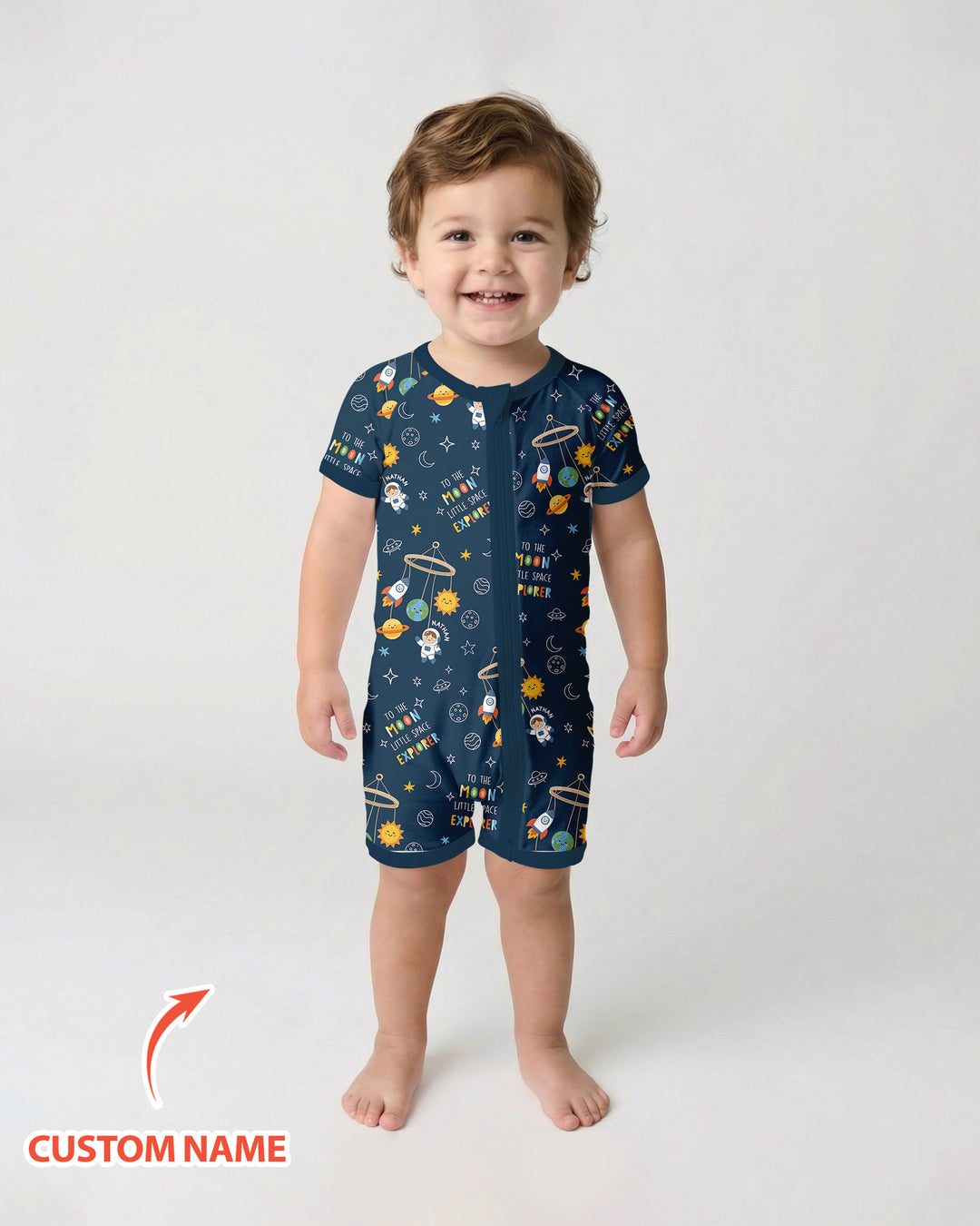 Little Astronaut Big Dream Bamboo Shorty Zippy