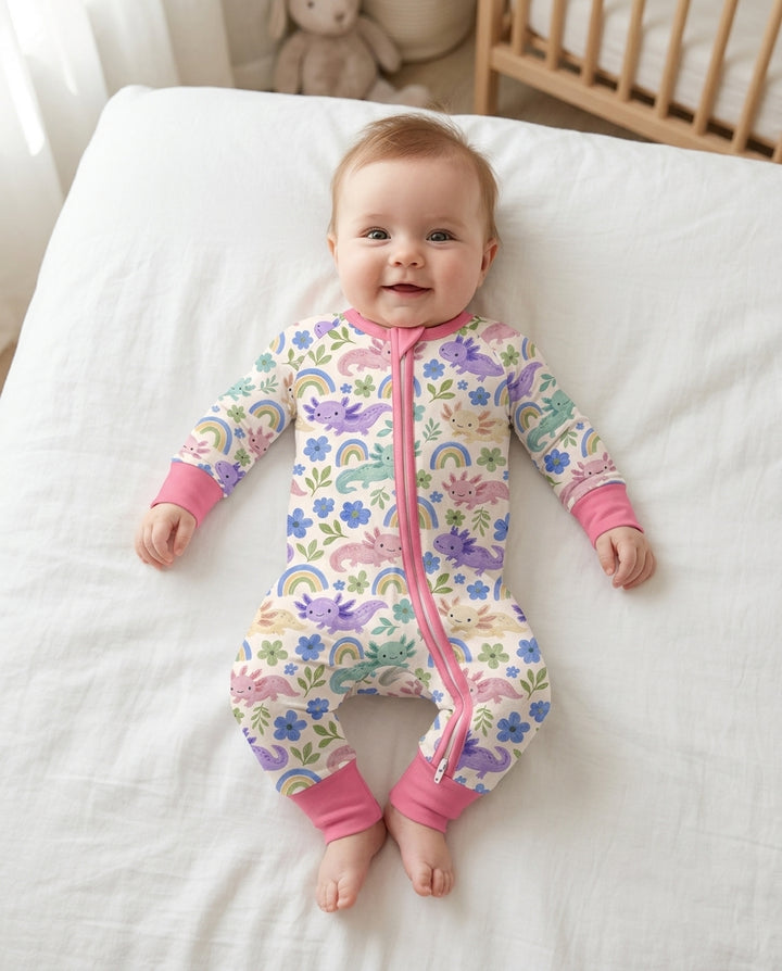Axolotl Rainbow Bamboo Convertible Zippy