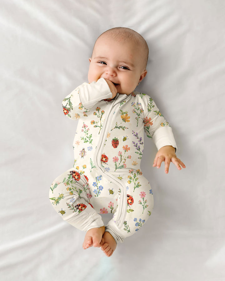 Ladybug Floral Wild Flower Vintage Bamboo Convertible Zippy