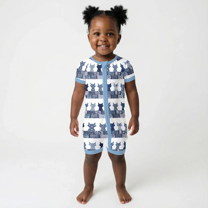Midnight Feline Bamboo Shorty Zippy