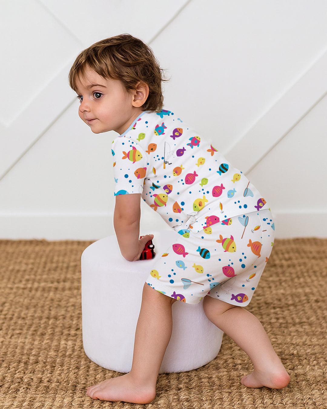 Template Bamboo Two Piece Short Sleeve Shorts Pyjamas Set