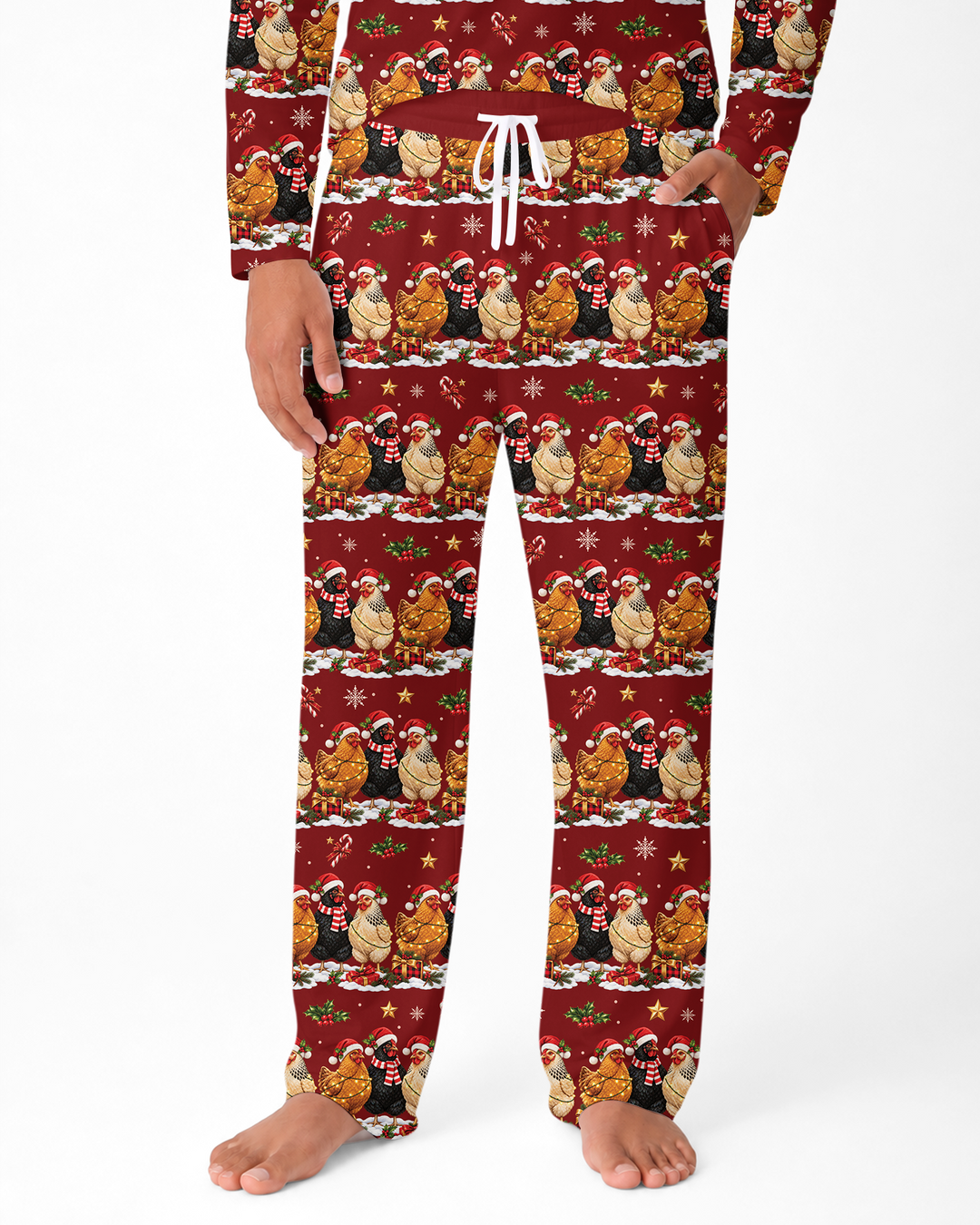 Farm Chicken Christmas Bamboo Men's Pajama Set