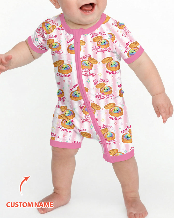 Personalized You're Glitter Dumpling Bamboo Shorty Zippy