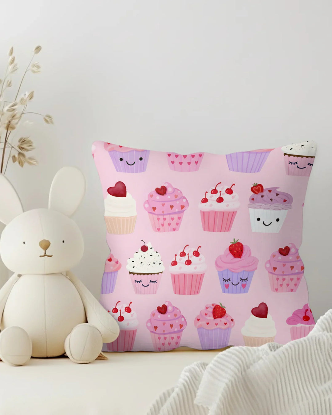 Valentine Emotional Cupcakes Bamboo Pillow Case