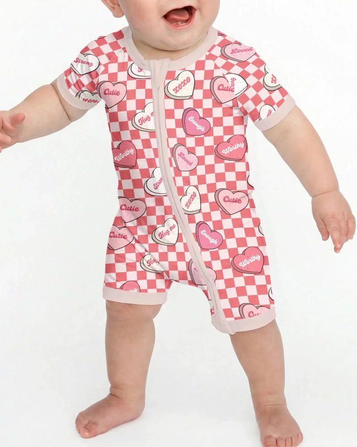 Valentine in Hearts Bamboo Shorty Zippy