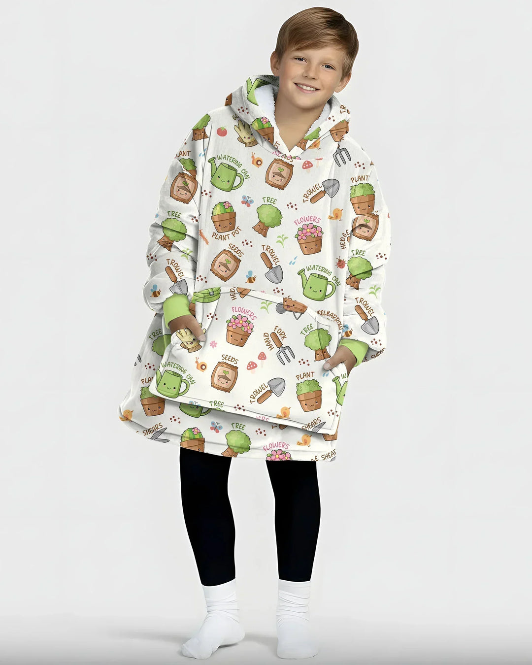Kawaii Garden Crew Wearable Bamboo Blanket Hoodie