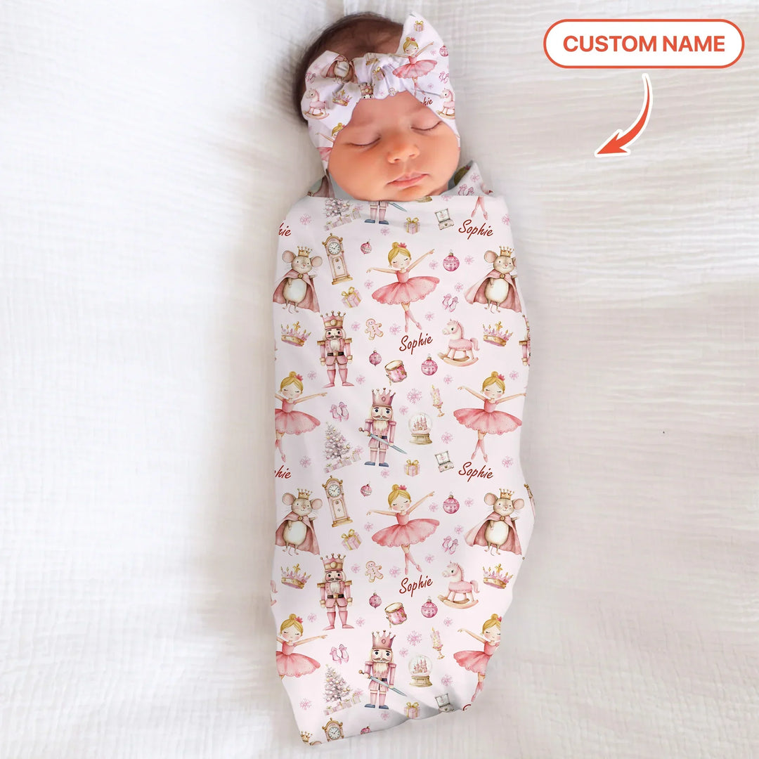 Custom Character "Ballerina Nutcracker Fairytale" Bamboo Swaddle Blanket