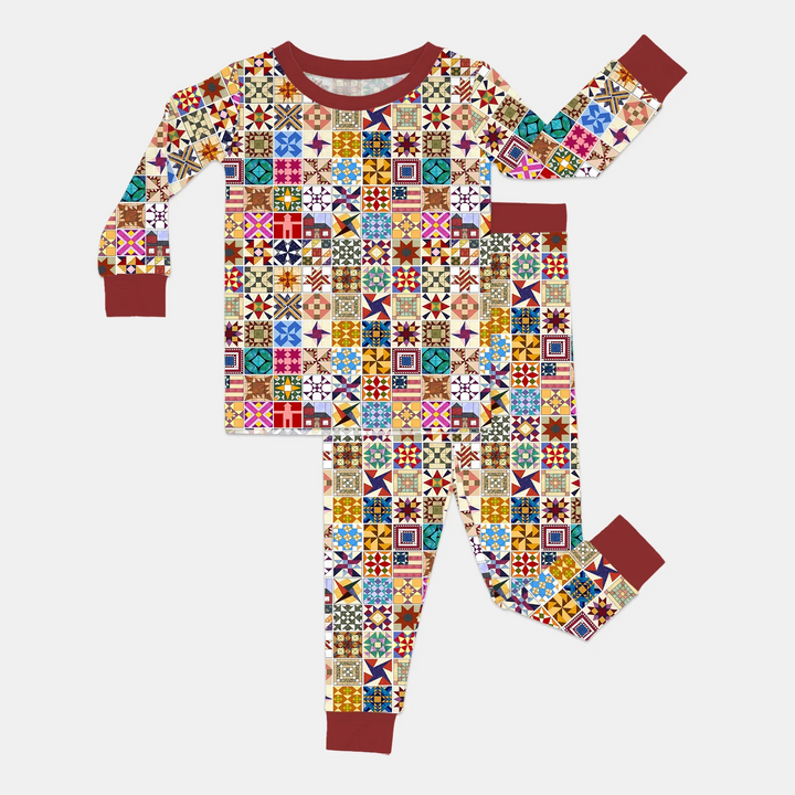 Heritage Quilt Bamboo Two Piece Long Sleeve Pajama Set