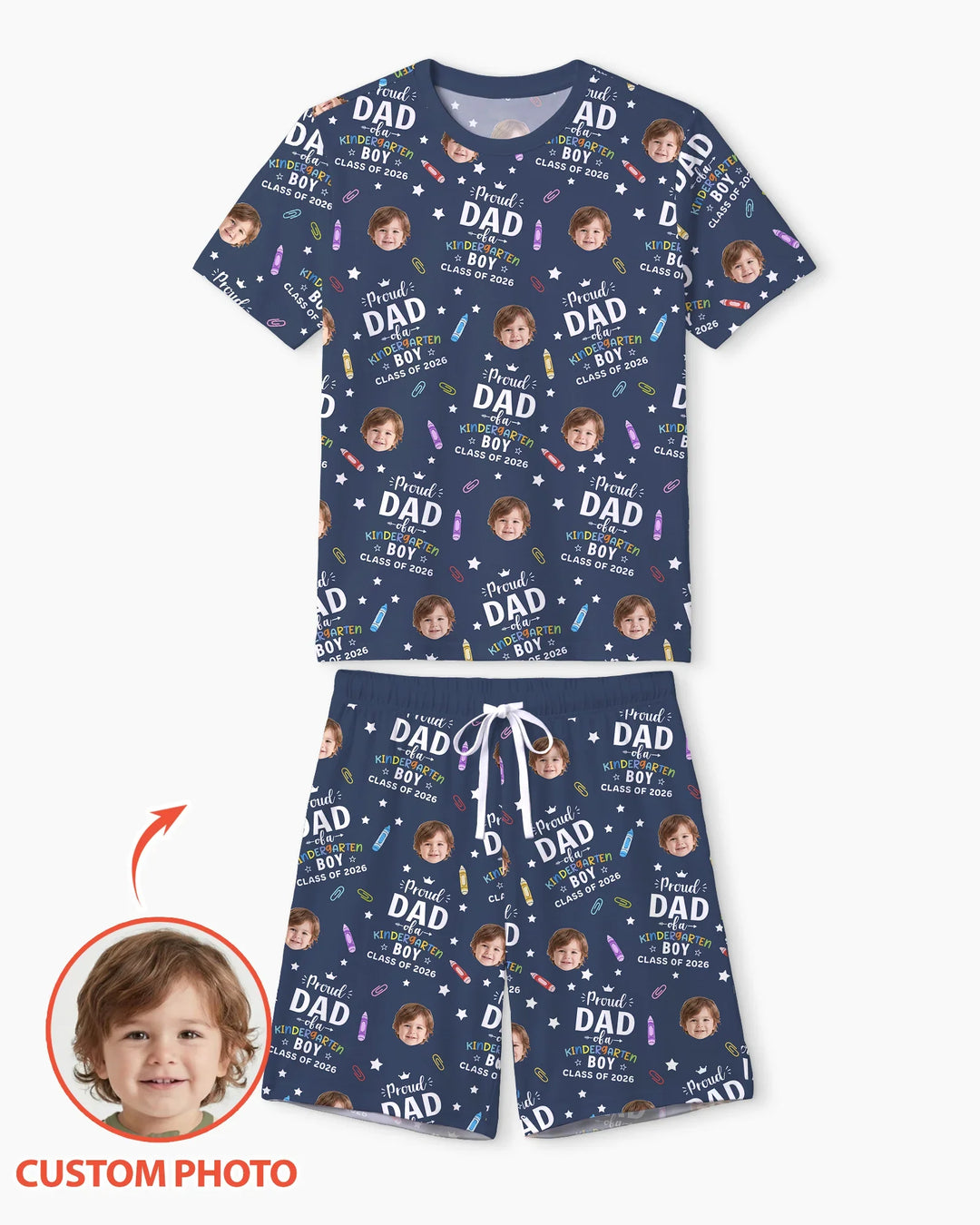 Proud Dad Mom Of Class Of 2026 Bamboo Men Short Sleeve Short Pajama Set