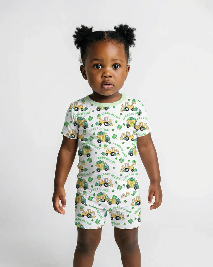 Loads Of Luck Bamboo Two Piece Short Sleeve Shorts Pajama Set