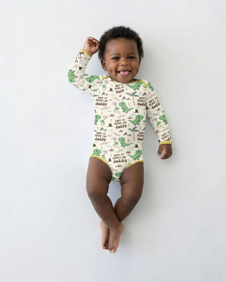 First Father's Day Daddysaurus Bamboo Bodysuit