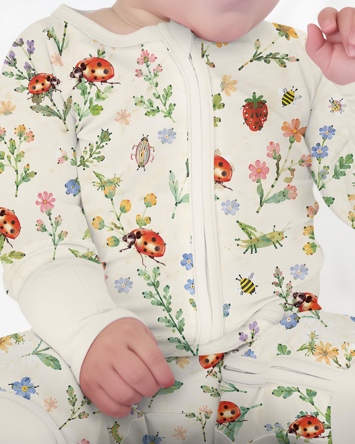Ladybug Floral Wild Flower Vintage Bamboo Convertible Zippy