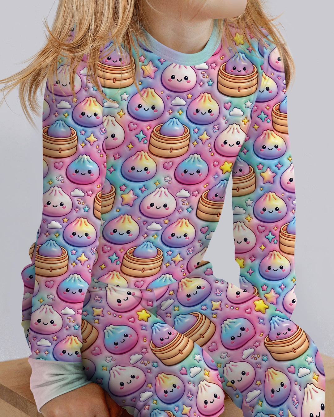 Glitter Dumpling Galaxy Bamboo Two Piece Long Sleeve Pajama Set