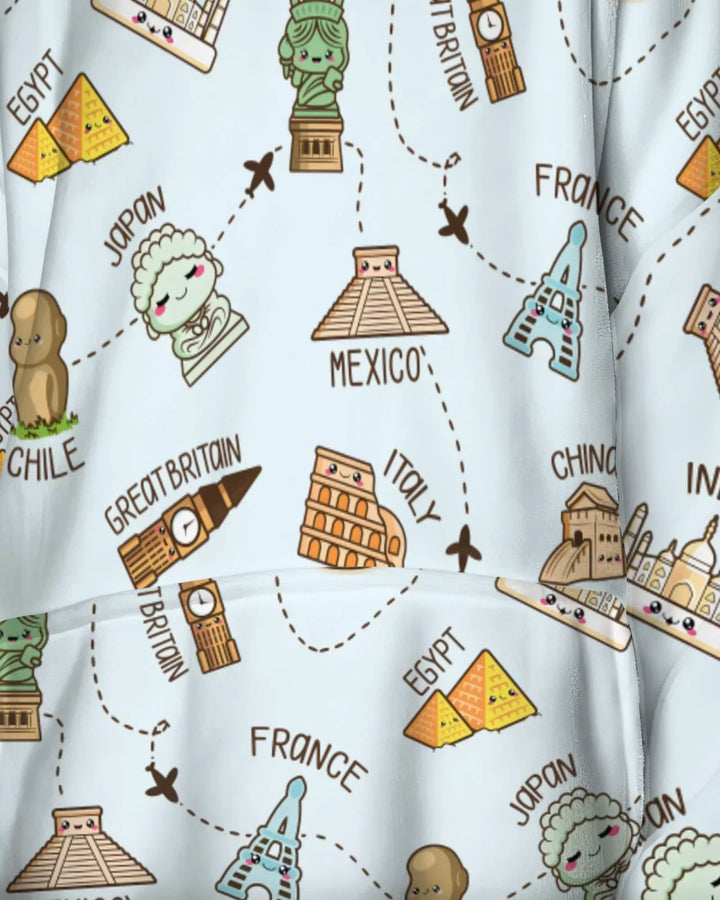 Kawaii World Tour Wearable Bamboo Blanket Hoodie