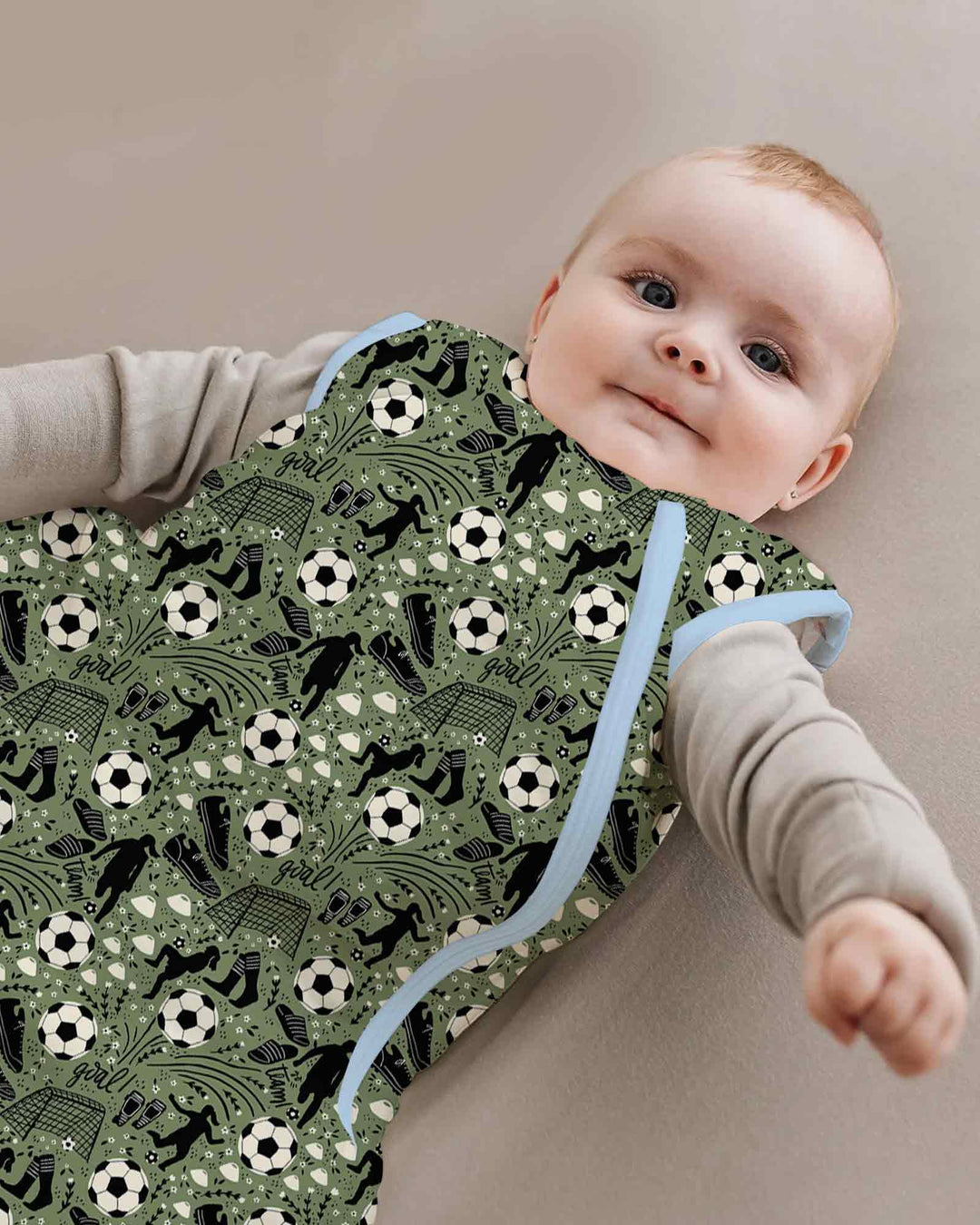 Sage Green Soccer Dreams Bamboo Sleep Bag