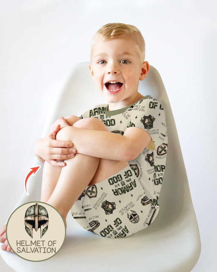 Camo Armor Of God Bamboo Two Piece Short Sleeve Shorts Pajama Set