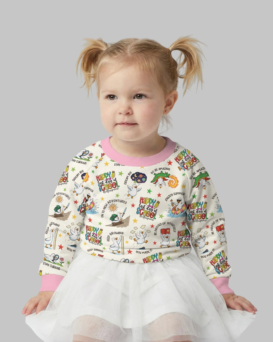 Silly Goose Happy Last Day of School Bamboo Crewneck Sweatshirt